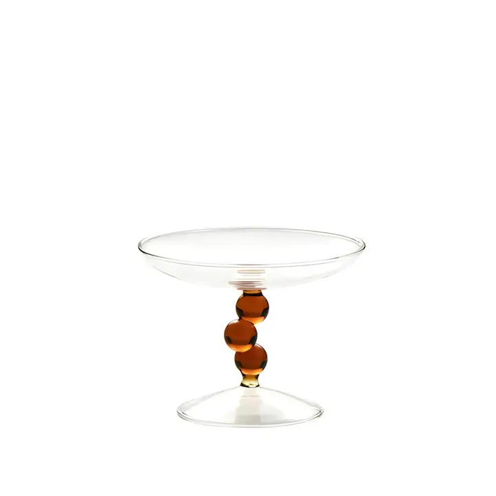 Bulle Coloured Glass Tray Brown