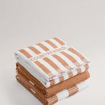 CR Stripe Australian Cotton Tea Towel Faded Terracotta 3pk