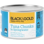 Black & Gold Tuna Chunks In Springwater 95g