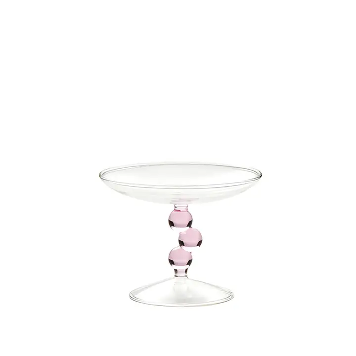 Bulle Coloured Glass Tray Pink