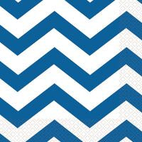 Chevron Luncheon Napkins 2ply Royal Blue 33x33cm 16pk