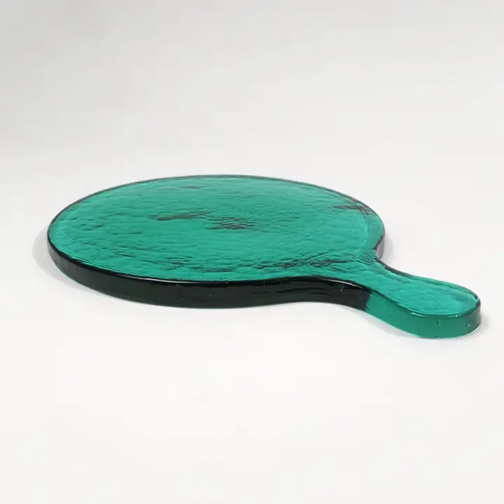 Creative Women Australia Hammered Glass Round Serving Board Green