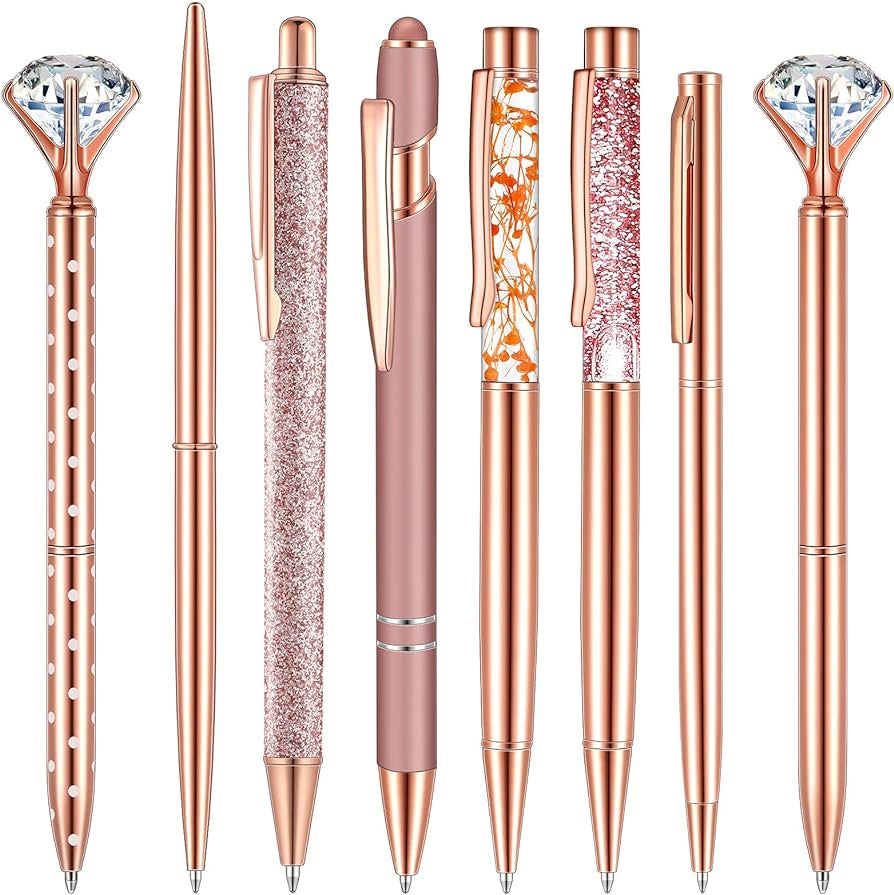 Rose Gold Liquid Sand Glitter Ballpoint Pens Assorted ea