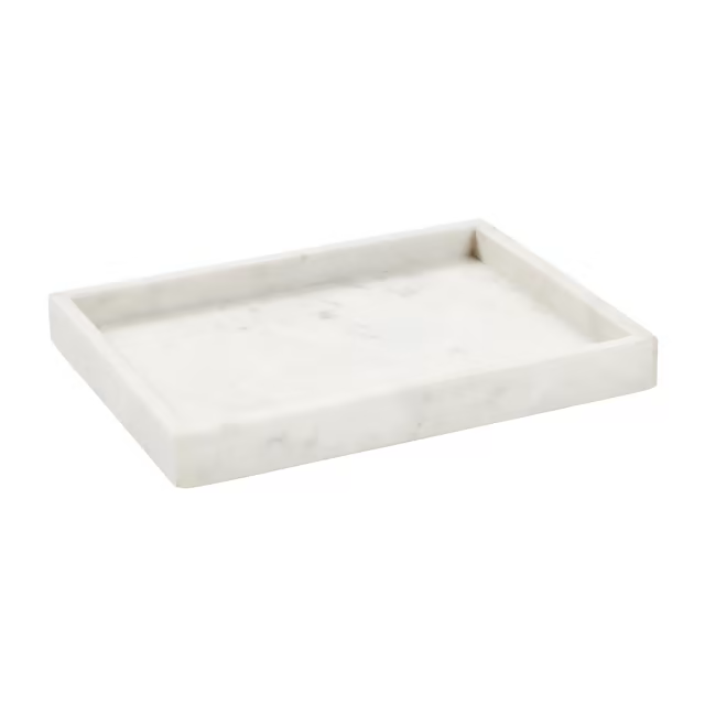 Marble Rectangular Tray White 28cmx20cm