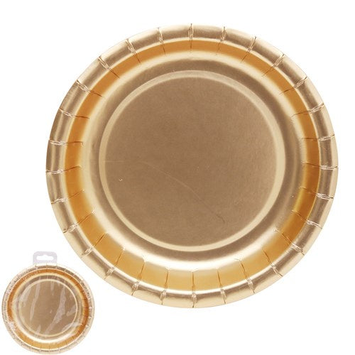 Oceana Paper Plates Champagne Gold 18cm 12pk