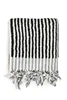 Miss April Classic Turkish Cotton Hand Towel Albatross Black & White Stripes