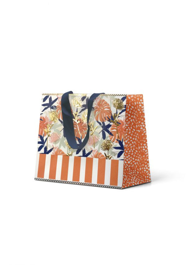 Magnolia Premium Gift Bag Embossed & Foiled Orange Palms Medium