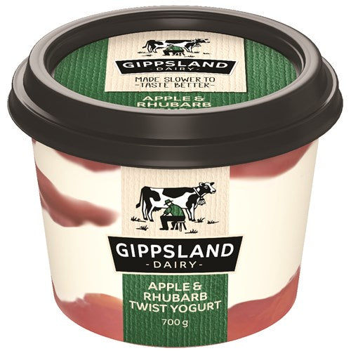 Gippsland Dairy Yoghurt Apple & Rhubarb Twist 700g