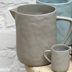 Flax Water Jug Charcoal 16cm