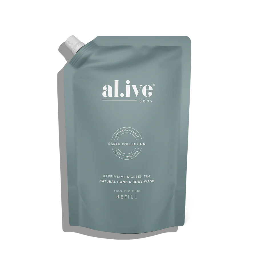 Al.ive Hand & Body Wash Refill Kaffir Lime & Green Tea 1L