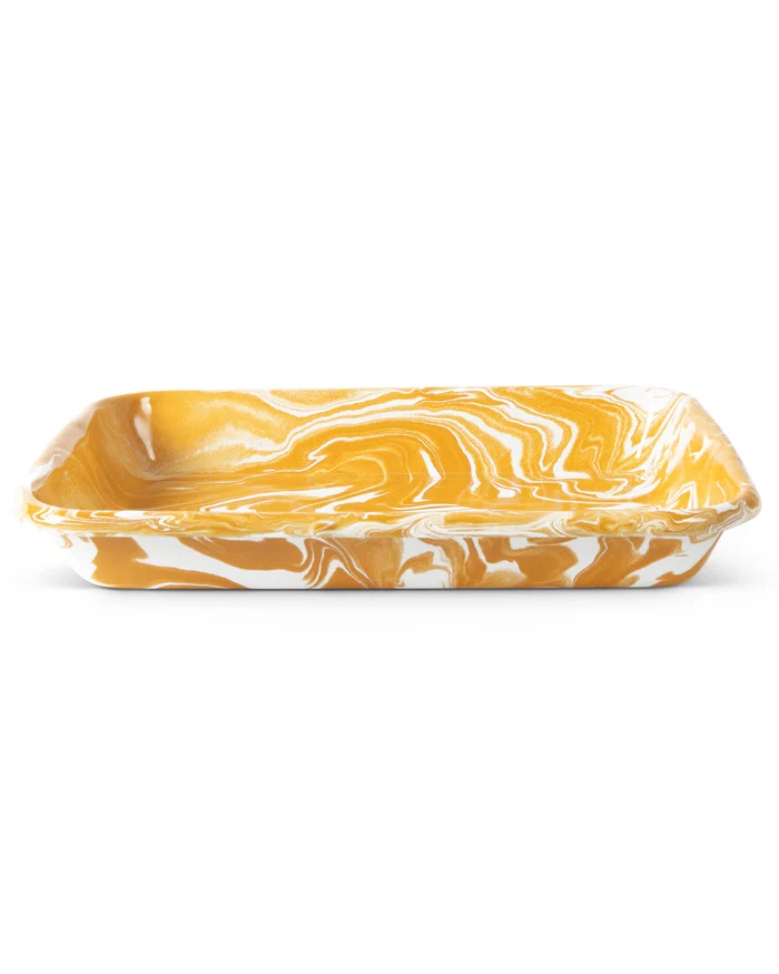 Kip & Co Enamel Baking Dish Golden Marble 26x18x4cm