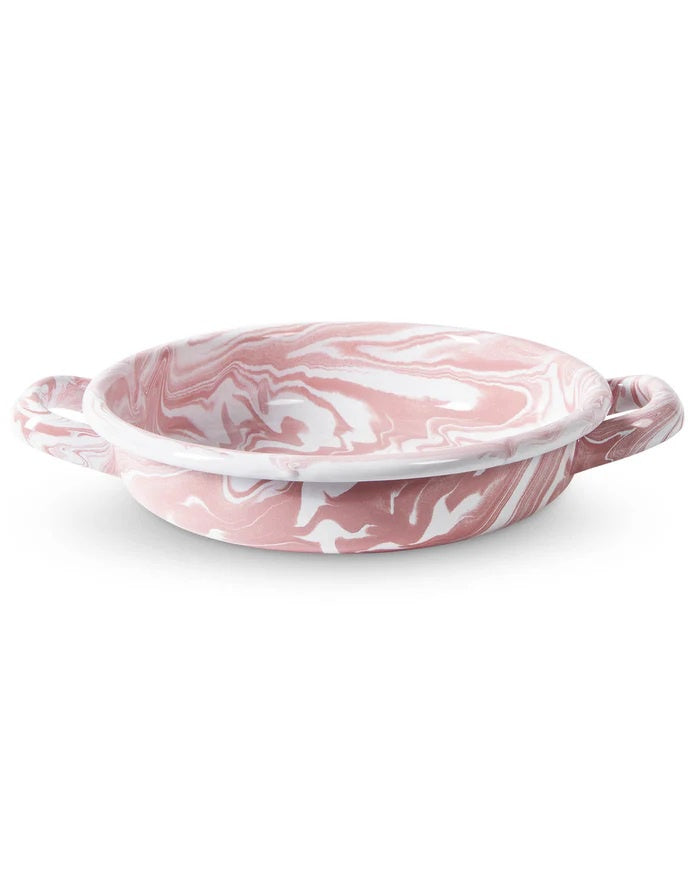 Kip & Co Enamel Cooking Pan Double Handle Pink Marble  18x4cm