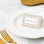 Manor Road Place Cards Linen Gingham Natural 45pk