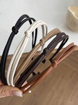 Womens Thin Leather Bow Knot Headband Assorted