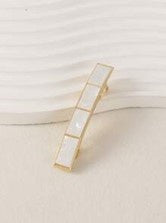 Geometric Rectangle Hair Clip White