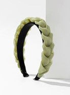 Fabric Chiffon Braided Headband Green