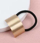 Fashionable Simplicity Geo Decor Hair Tie Gold