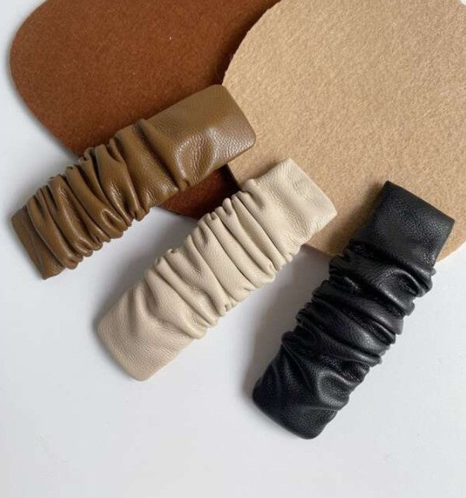 PU Leather Hair Clip 3pc