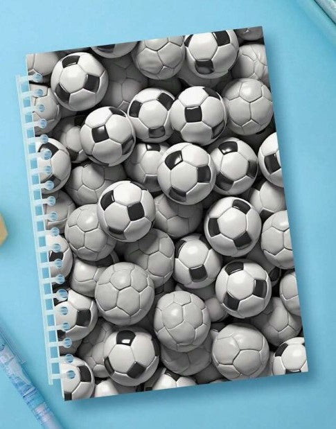 Soccer Ball Pattern Cover Spiral Notebook 120 pages