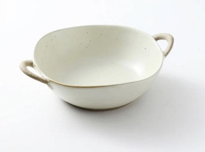 Ceramic Bowl With Handles White 19x7cm