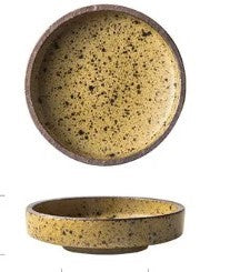 Retro Ceramic Round Dipping Bowl Yellow 9x2cm