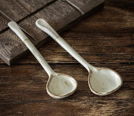 Retro Ceramic Long Handle Spoon Assorted ea