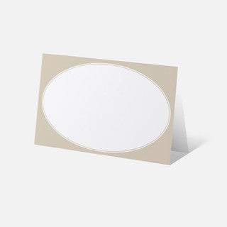 Byron & Yorke Place Cards Taupe Oval 90pk