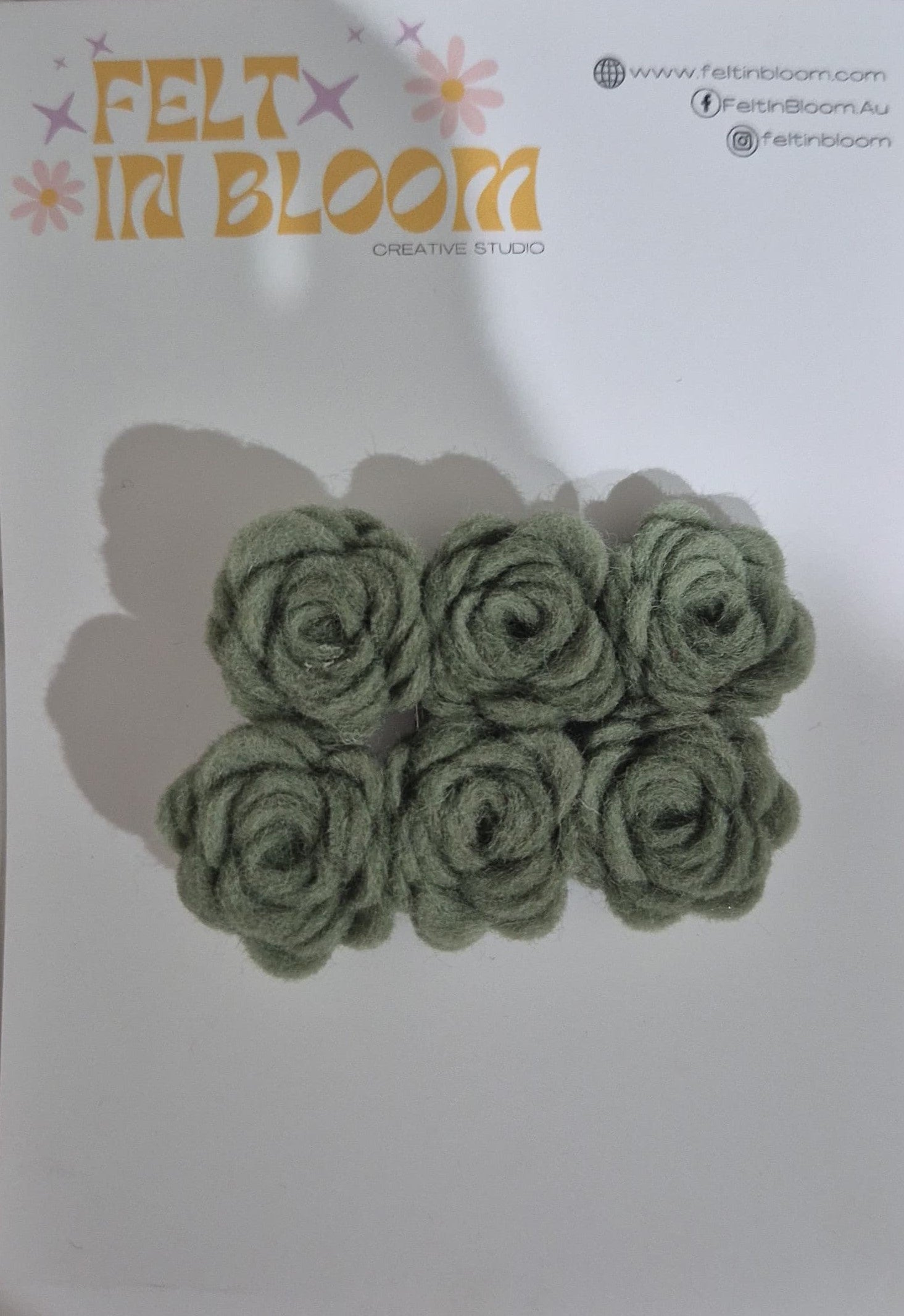 Felt In Bloom Dainty Flower Bloom Clip Assorted Colours pair