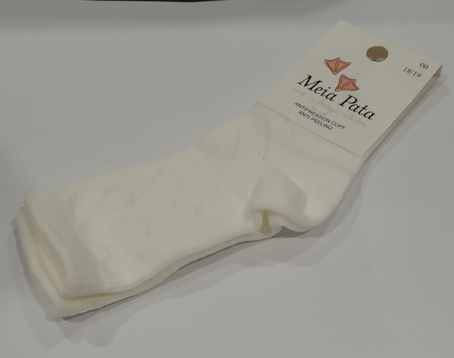 Meia Pata Socks Knee High Hearts Ivory Size 00