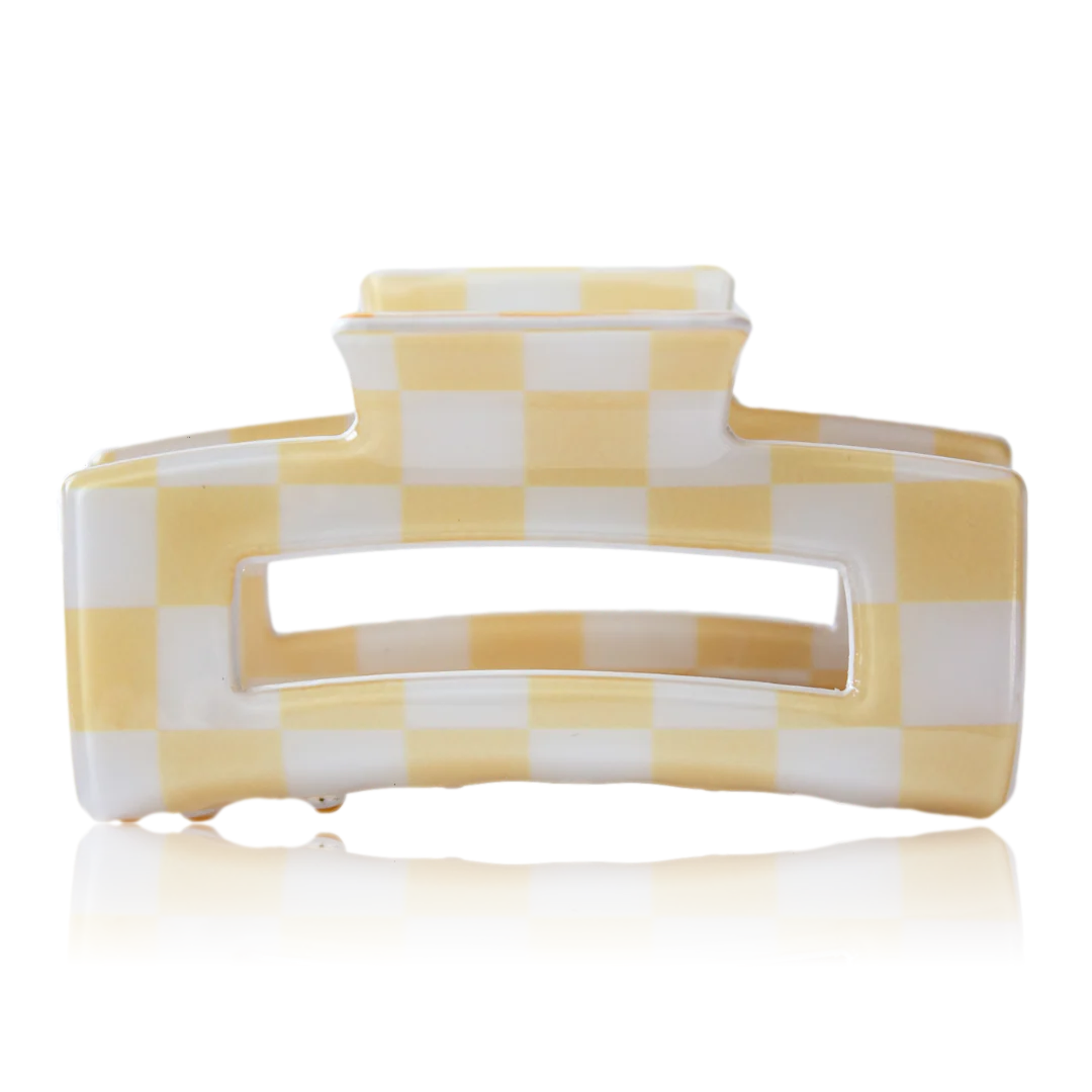 Ciara Checker Hair Claw Clip Yellow