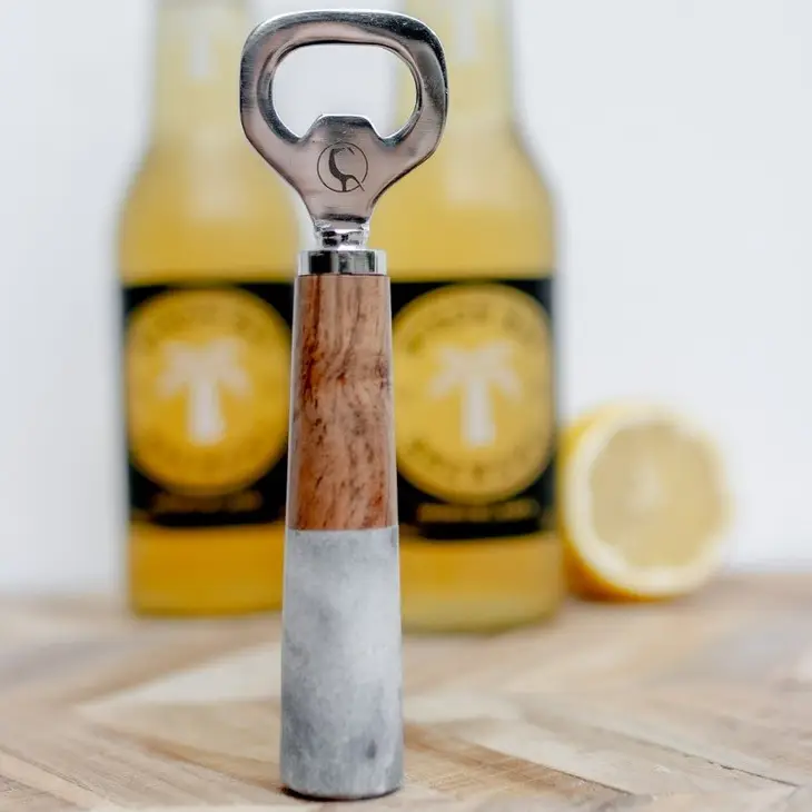 Grey Marble Stone Timber Bottle Opener