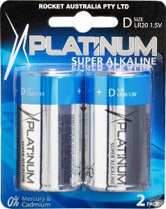 Platinum Super Alkaline Size D 2pk