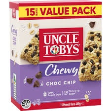 Uncle Tobys Muesli Bars Chewy Choc Chip 15pk