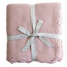 Alimrose Knit Mini Moss Stitch Blanket Pink