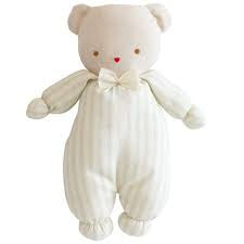 Alimrose Baby Ted Sage Stripe 25cm