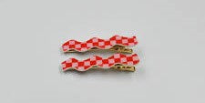 Whitney Alligator Clips Red & Pink Checker