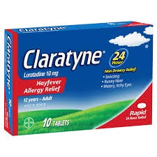 Claratyne Hayfever Allergy Relief Antihistamine Tablets 10mg 10pk