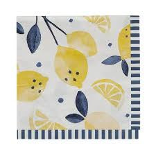 Coastal Home Luncheon Serviettes Limonata Navy 3 ply 33x33cm 20pk