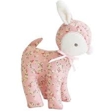 Alimrose  Baby Deer Rattle Posy Heart 16cm