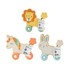 Wooden Silicone Animal Car Assorted ea