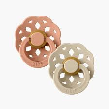 Bibs Pacifier Size 1 Vanilla/Peach 2pk