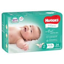 Huggies Infant Nappies Size 2 Convenience 4-8kg 24pk