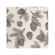 Gala Luncheon Serviettes Pine Cone 3 ply 33x33cm 20pk