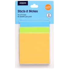 Stick-It Notes 76x76mm Assorted Ultra 3pk