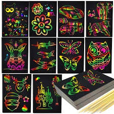 Rainbow Scratch Art Set 100pc