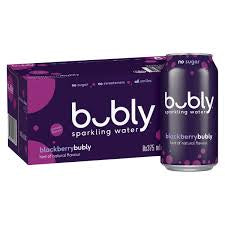 Bubly Blackberry Flavour Sparkling Water No Sugar Multipack Cans 375ml  8pk