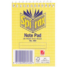 Spirax No 560 Note Pad 112 x 77mm 96 pages