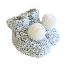 Alimrose Pom Pom Baby Socks Powder Blue