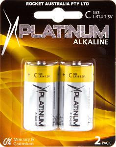 Platinum Alkaline Size C 2pk