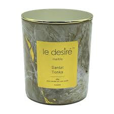 Marble Print Soy Wax Candle Santal Tonka 280g